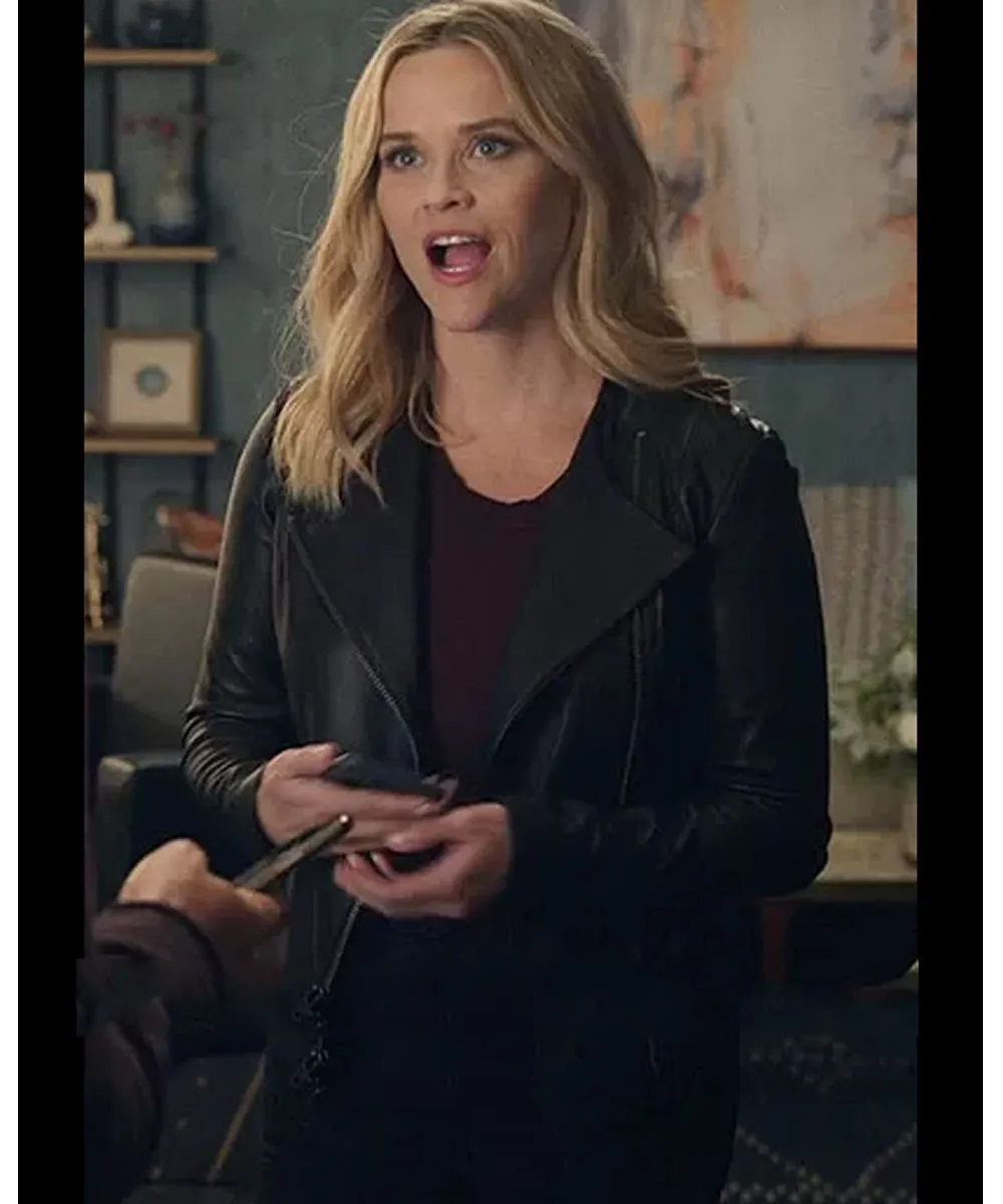 The Morning Show Reese Witherspoon Collarless Leather Jacket