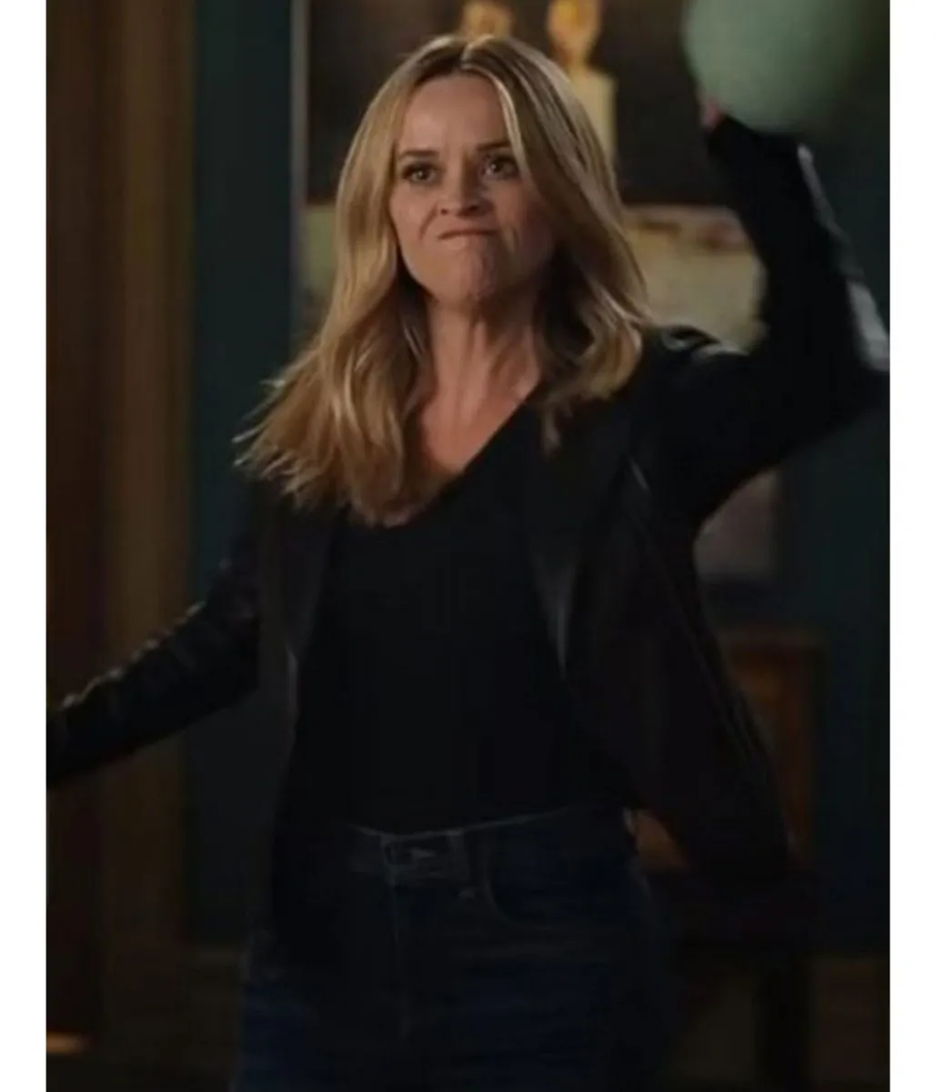 The Morning Show Reese Witherspoon Collarless Leather Jacket