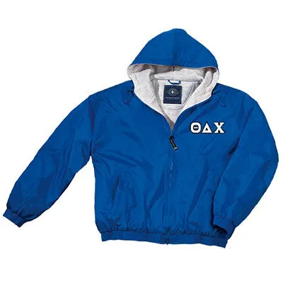 Theta Delta Chi Greek Fleece Lined Full Zip Jacket w/ Hood - Charles River 9921 - TWILL