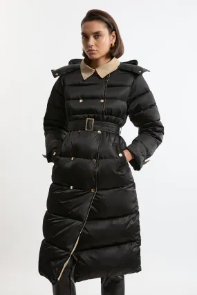 Trench Details Padded Puffer Coat | Karen Millen