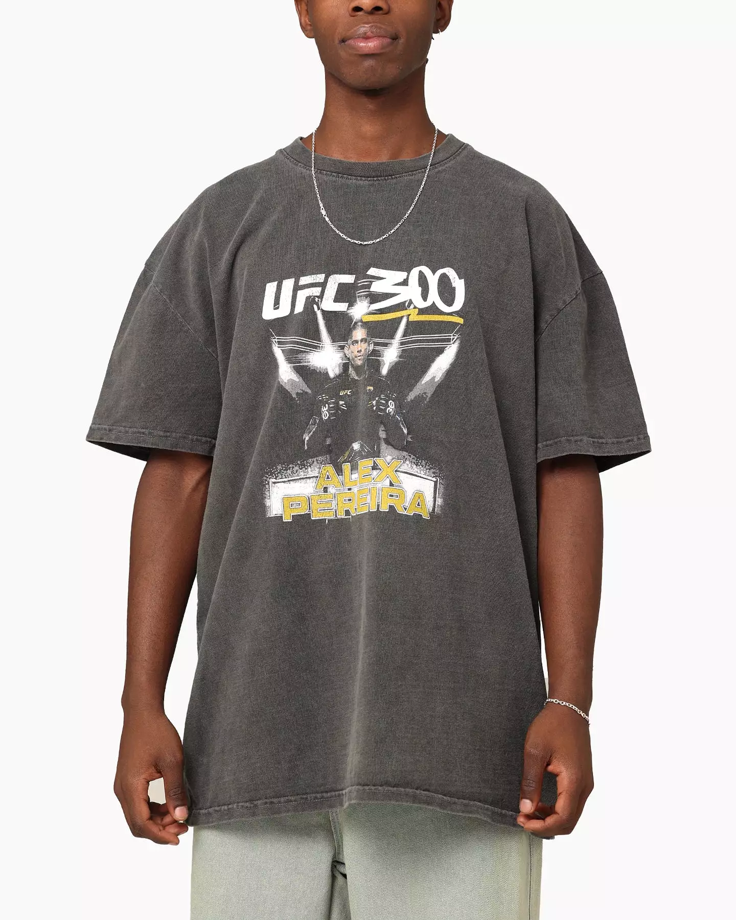 UFC By Culture Kings Alex Poatan Pereira 300 Heavyweight T-Shirt Black Wash