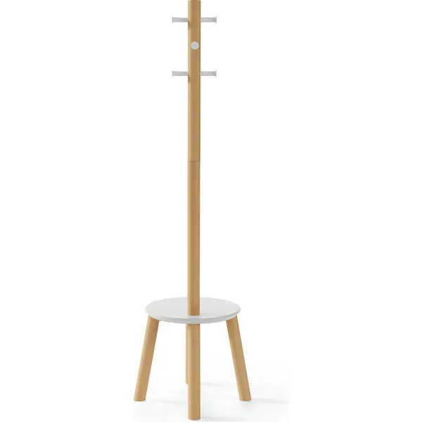 Umbra Pillar Stool/Coat Rack, White/Natural