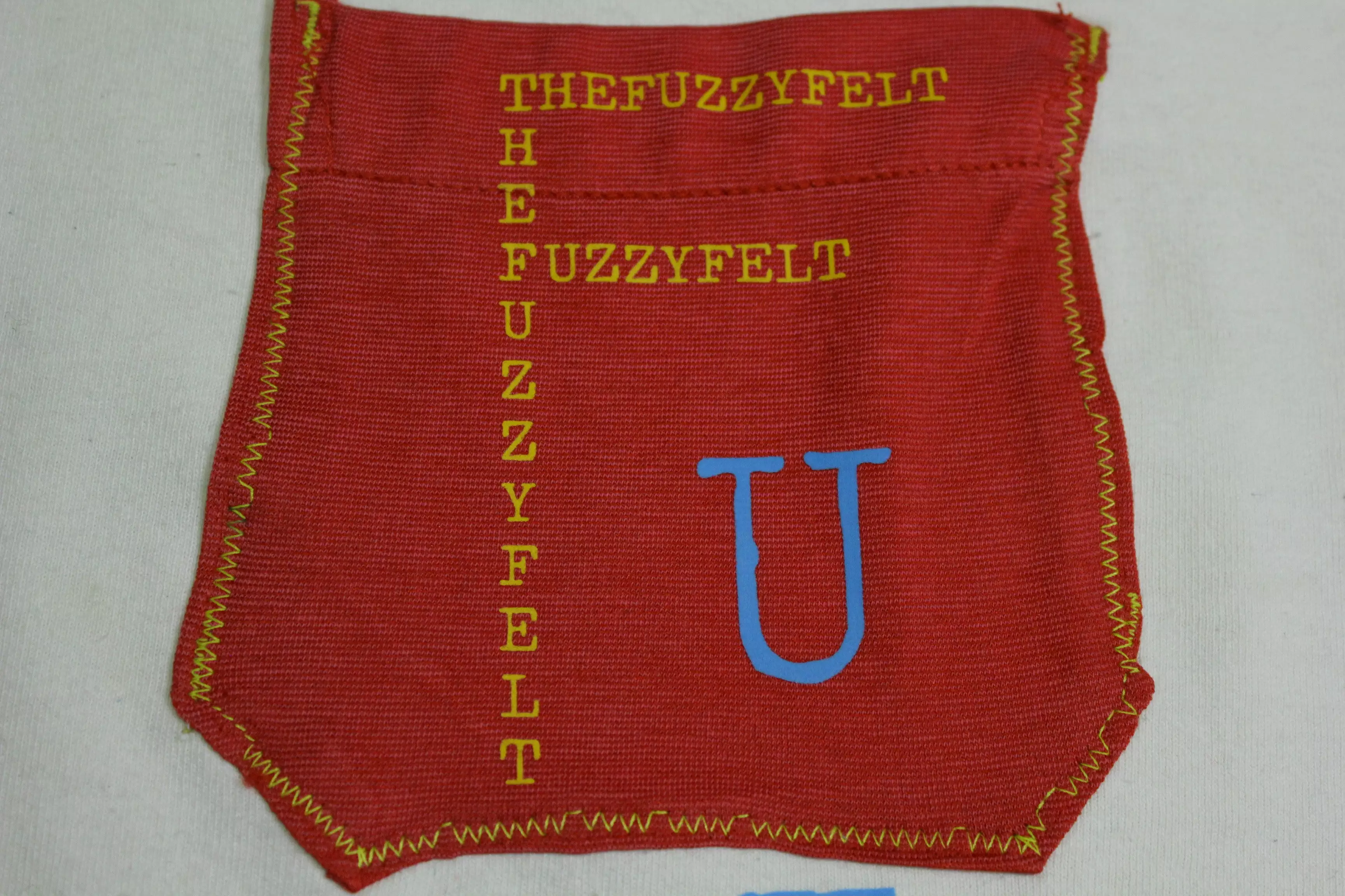 'UZZY' The Fuzzy Felt 1 of 1 Custom Red Pocket On A Vintage 90's Marlboro T-Shirt