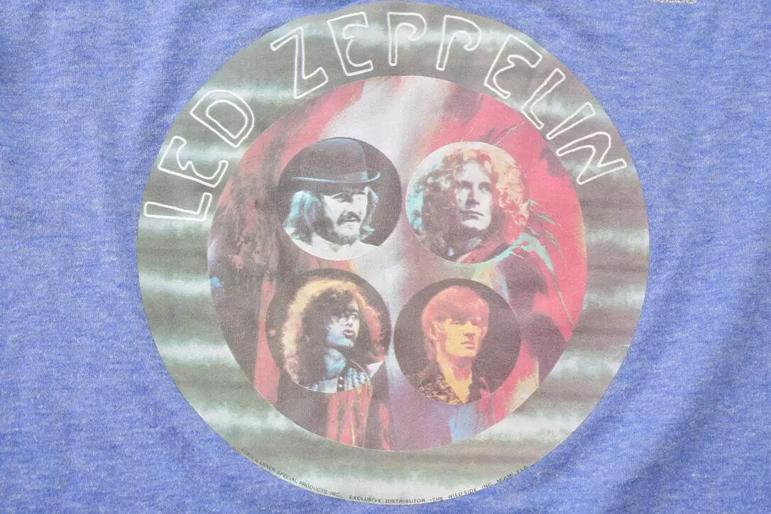 Vintage 1976 Youth Led Zeppelin Swan Song Double Sided Promo Band Ringer T-shirt / Band Tee / 70s T-shirt / Music Promo / Premiu