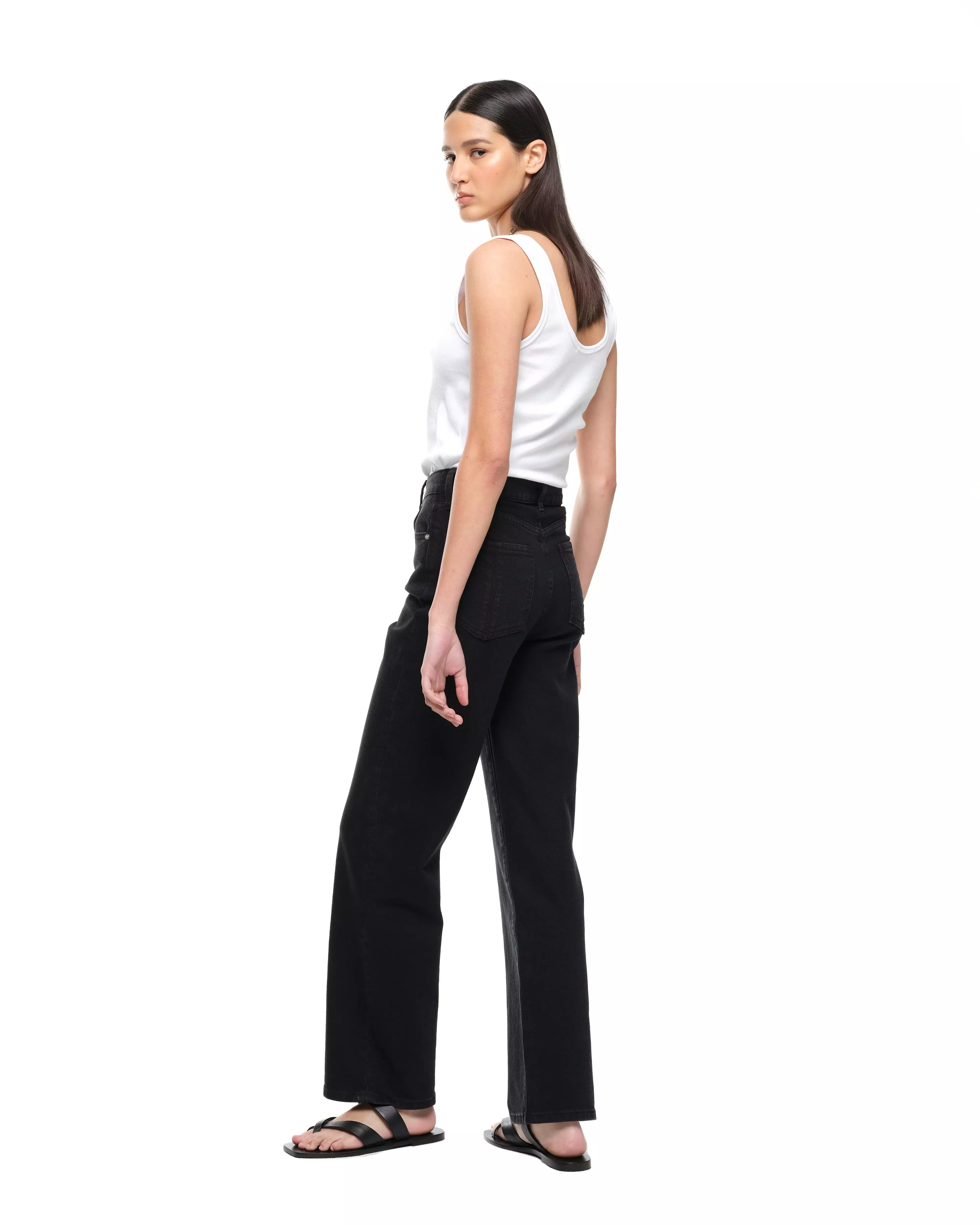 WIDE LEG JEAN - BLACK WASH