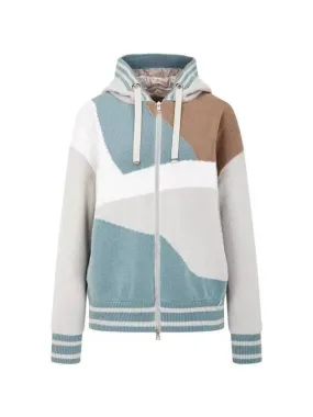 Women s color combination zip up knit jacket mint 270638