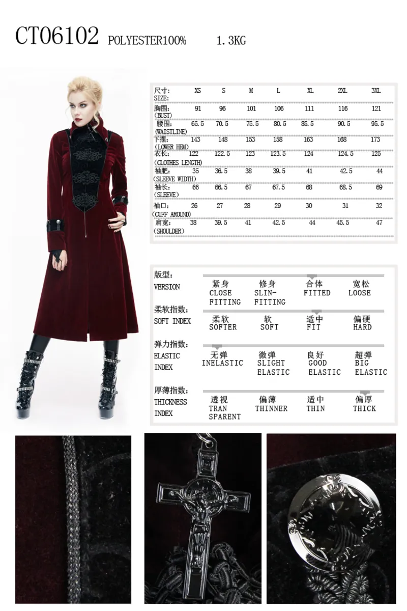 Women's coat DEVIL FASHION - CT06102  -  Metal-shop