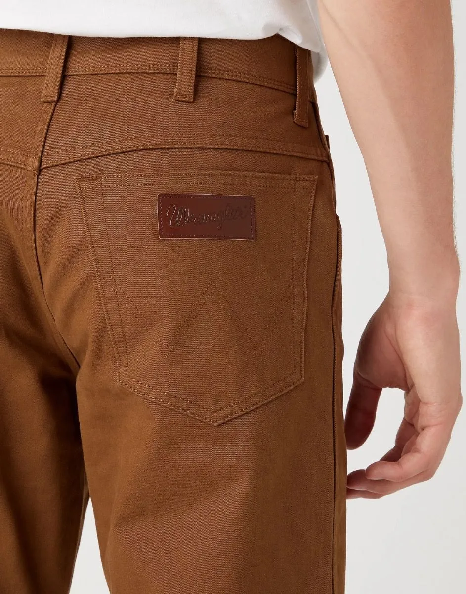 Wrangler Texas Slim Stretch S9 Soft Fabric Jeans Saddle Brown