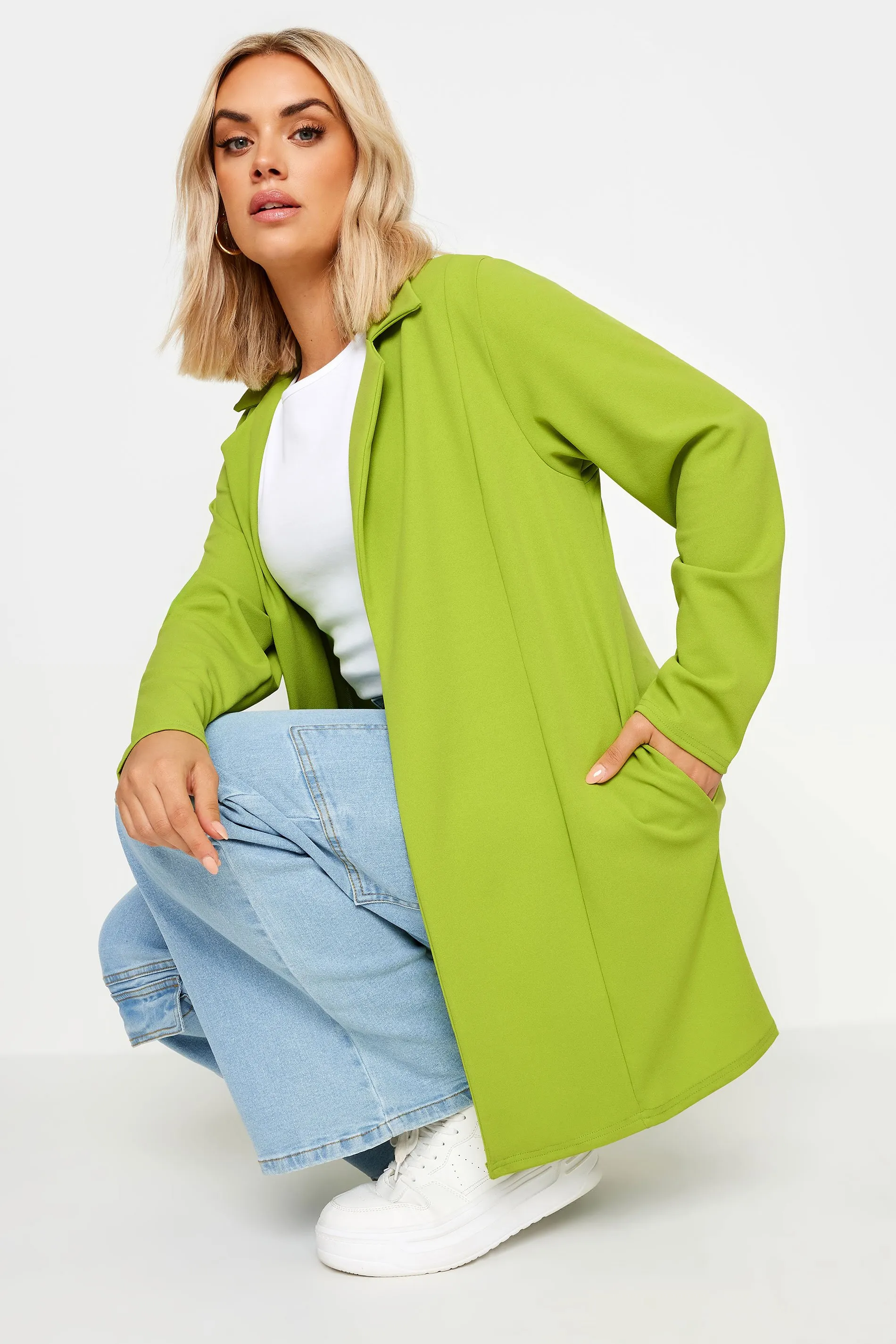 YOURS Curve Green Scuba Blazer