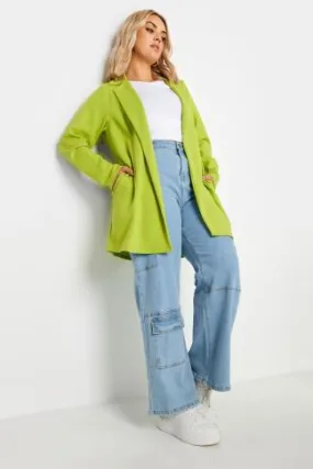 YOURS Curve Green Scuba Blazer